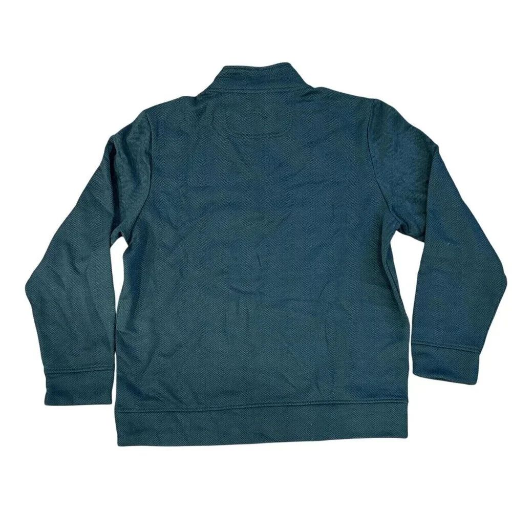 Tommy Bahama Mens Size Medium New Castle Half-Zip Pullover Sweater Forest Green - Picture 4 of 4